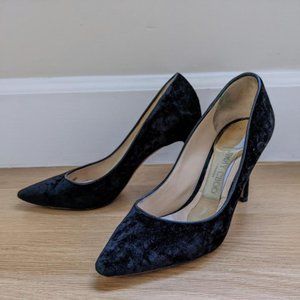 Jimmy Choo Black Romy 60 Crushed Velvet Pumps